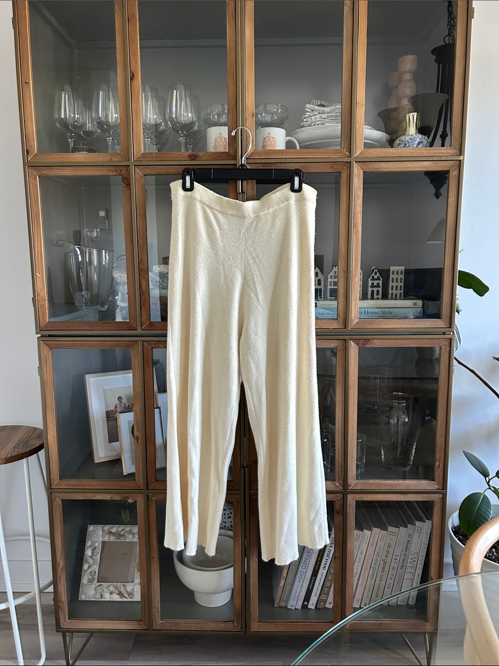 Vintage Jacques Ruc Wide-Leg Knit Wool Pants - Lounge Pants Women